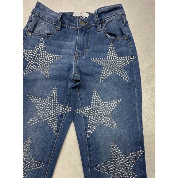 Austin Landing Womens Star Flare Jeans Size 00 Blue Stretch Crystal Western - Picture 4 of 12